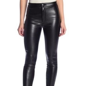 Black Ashley Mason Faux Leather High Waisted Pants